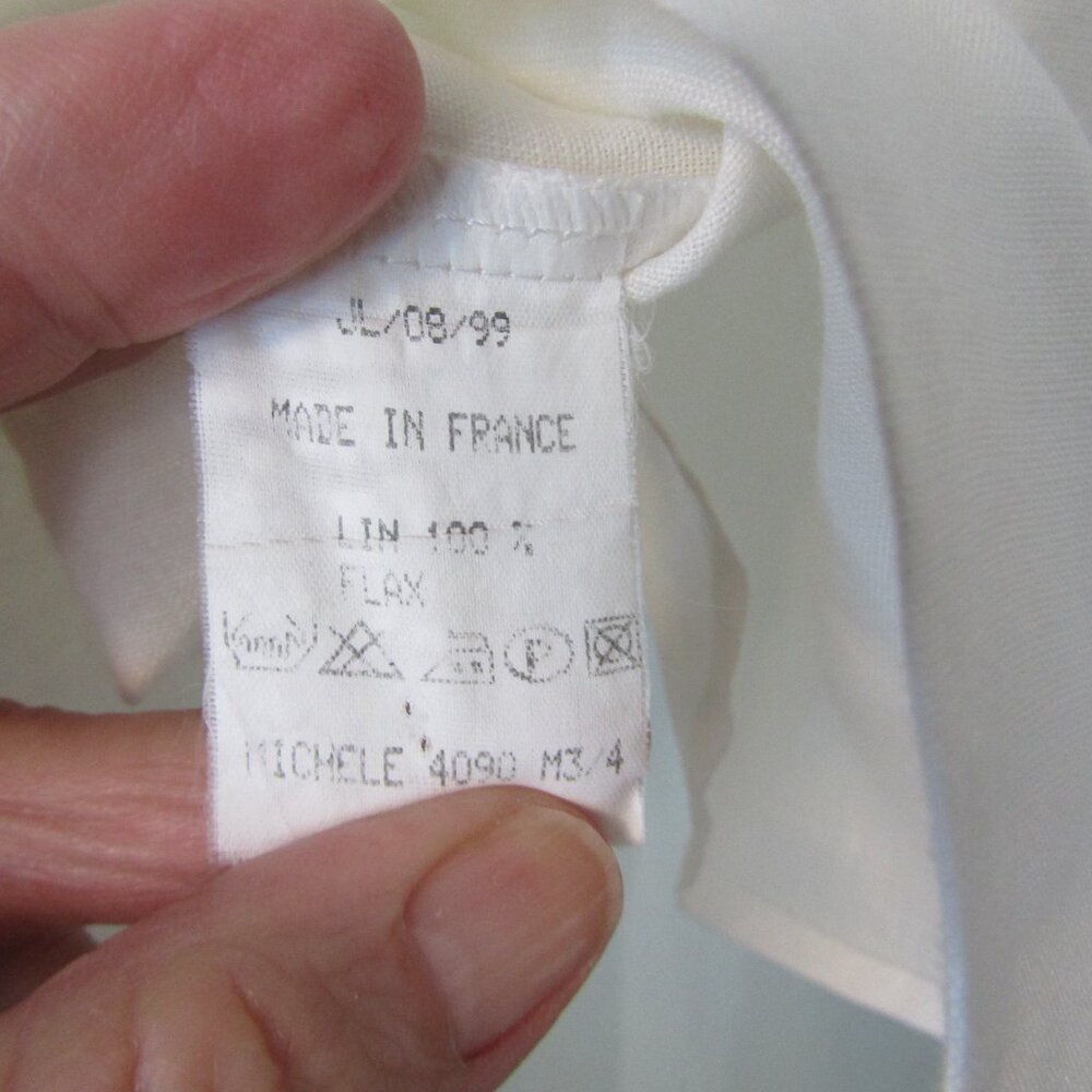 Anne Fontaine Paris White Linen Button Down Shirt Blouse--Size 3 - Picture 3 of 3